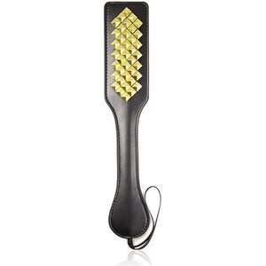 Blue Rabbit Leather Paddle with Pyramid Studs