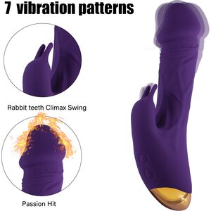 Blue Rabbit USB Rechargeable Vibrator with Clitoral Stimulator – 7 Modes