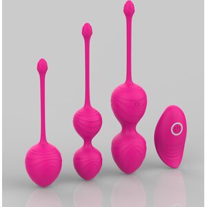 Blue Rabbit Vibrating Kegel Ball Set, 3 pcs, with USB Charging and Remote Control