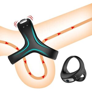 Blue Rabbit Rechargeable Vibrating Penis and Testicle Ring