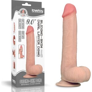 Blue Rabbit Lovetoy Thick Dildo with Movable Foreskin and Suction Cup 23 cm