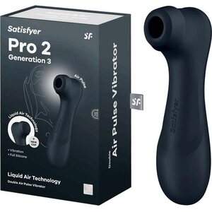 Satisfyer Pro 2 Generation 3 Liquid Air Vibrating Clitoral Stimulator – Black