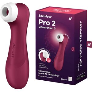 Satisfyer Pro 2 Generation 3 Liquid Air Vibrating Clitoral Stimulator – Burgundy