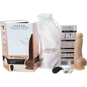NAKED ADDICTION 7" Rotating and Vibrating Dildo with Remote Control