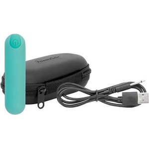 POWERBULLET ESSENTIAL 3" Rechargeable Mini Vibrator with Storage Case – 9 Functions – Turquoise