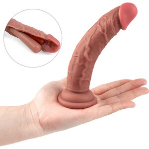 Blue Rabbit Veined Flexible Dildo with Suction Cup 16.5 cm