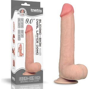 Blue Rabbit Lovetoy Dildo with Moving Foreskin and Suction Cup 23 cm