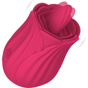 Blue Rabbit Licking Rose Vibrator with USB Charging