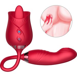 Blue Rabbit Rose Licking, Suction, and Vibrating Stimulator