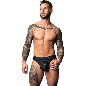 Male Power Snap Off Thong - L/XL - Men’s Snap Thong - Black