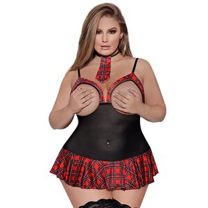 Magic Silk Varsity Vixen - Seductive Outfit - 2X - Red